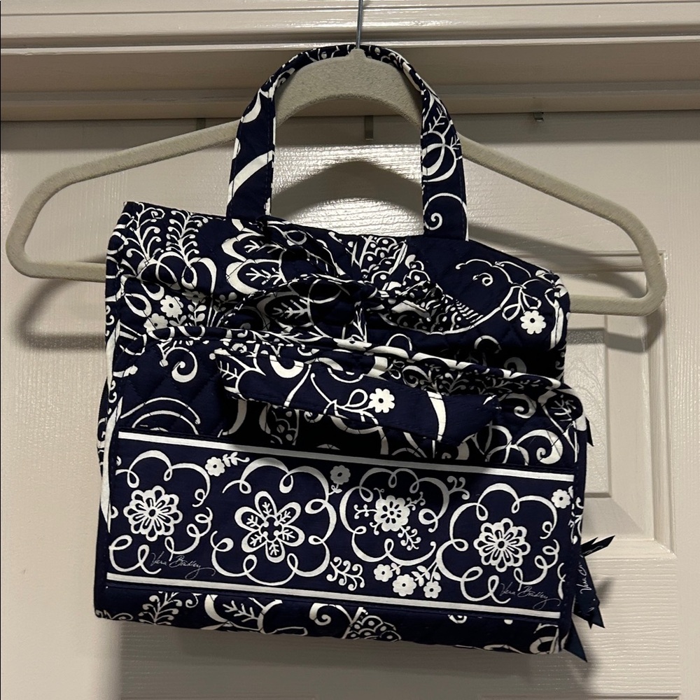 Vera Bradley Navy and White Floral Cosmetic Bag
